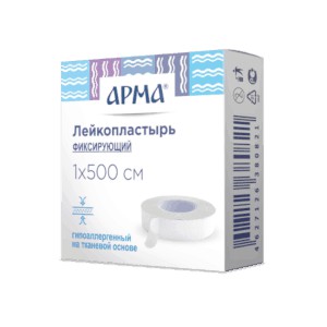 Лейкопластырь фиксирующий белый 1х500см на тканевой основе